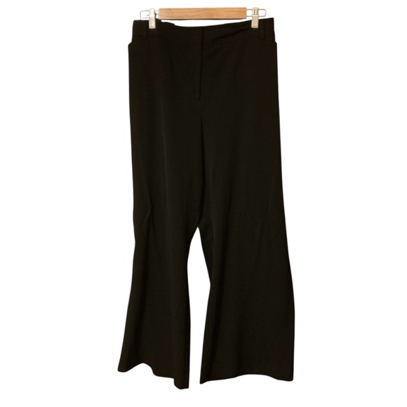 Lane Bryant 28 petite wide legged Black Women's Pants EUC business work pockets - Picture 1 of 8